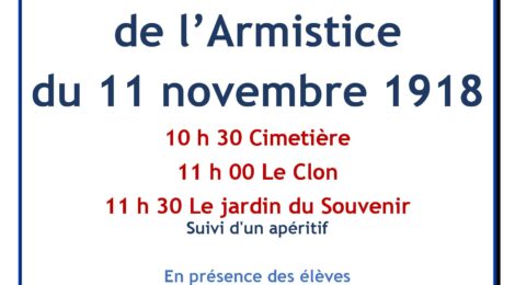 Commémoration de l'Armistice du 11 novembre 1918