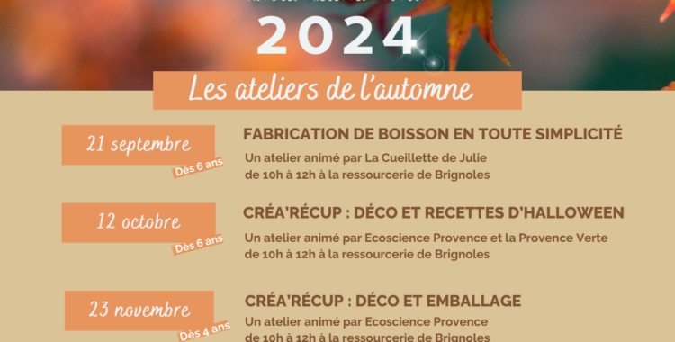 Programme des ateliers Zéro déchet