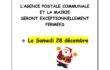 Fermeture Mairie et Agence Postale Communale